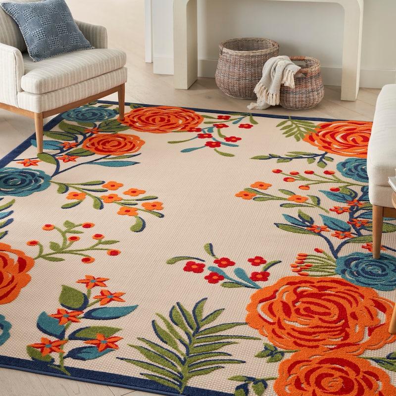 Nourison Aloha Indoor/Outdoor Floral Area Rug - 9' x 12' - Multi