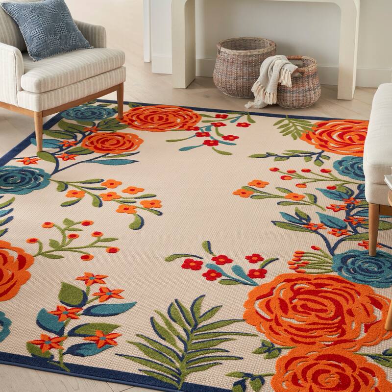 Nourison Aloha Indoor/Outdoor Floral Area Rug - 3'6" x 5'6" - Multi