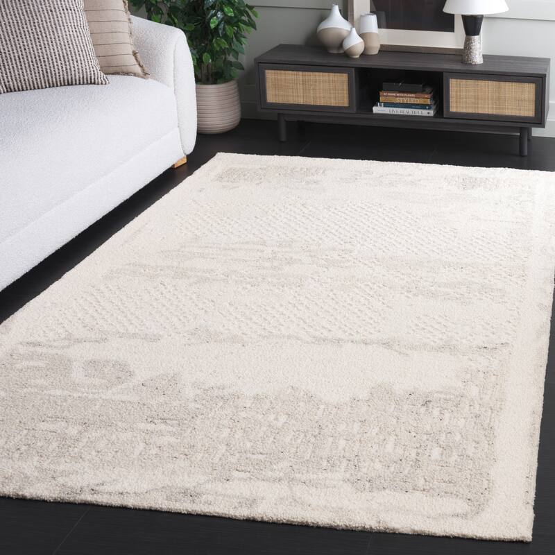 SAFAVIEH Handmade Harvest Akiko Modern Contemporary Wool Rug - 9' x 12' - Ivory/Grey