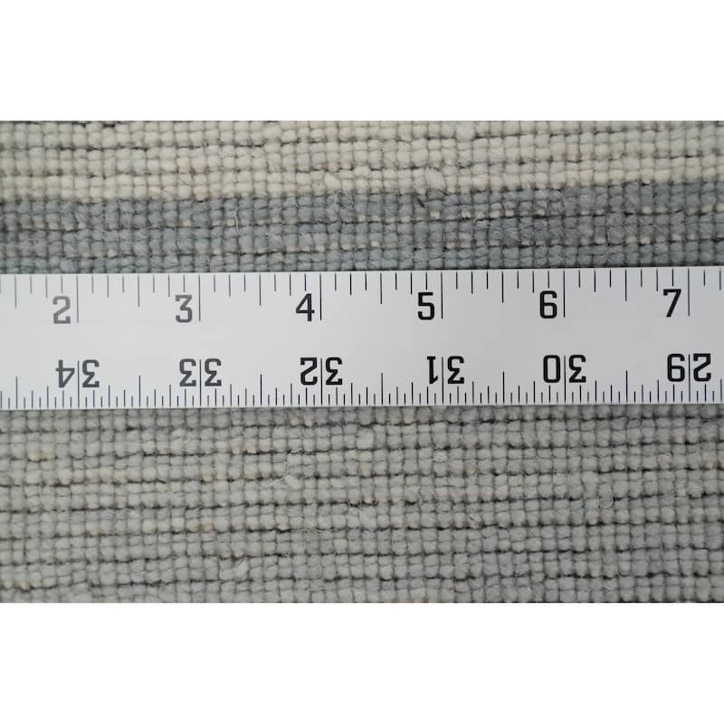 Hand Knotted Oriental 100% Wool Carpet Tribal Geometric Greys & Charcoal Gabbeh Area Rug - 7' 7'' X 5' 4''