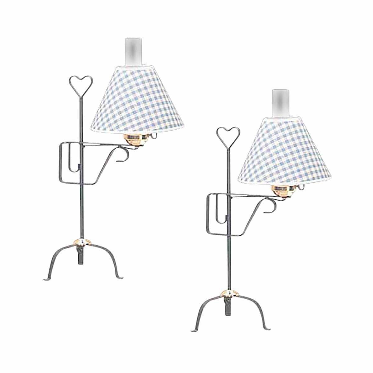 Shop 2 Table Lamp Black Wrought Iron Blue Shade On Sale Overstock 29187709