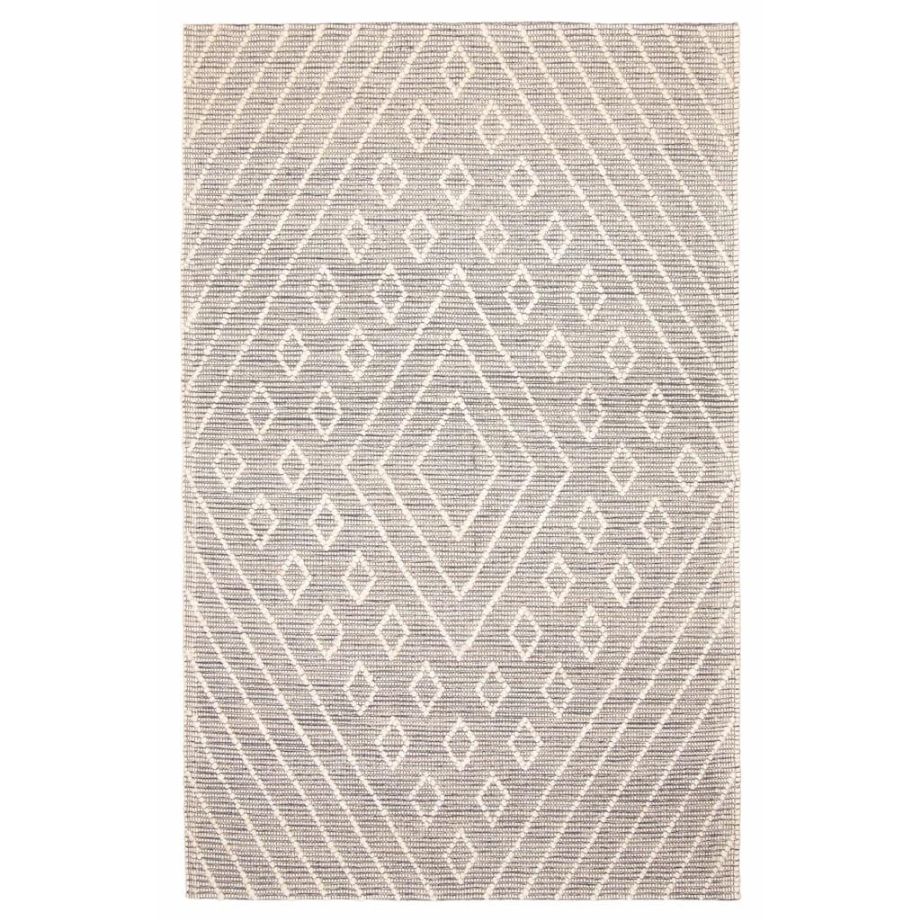 ECARPETGALLERY Braid weave Sienna Grey Wool Rug - 5'0 x 7'11