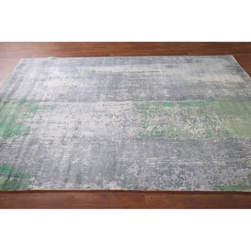 Abstract Oriental Area Rug Hand-Knotted Wool Carpet - 5'11"x 8'8"