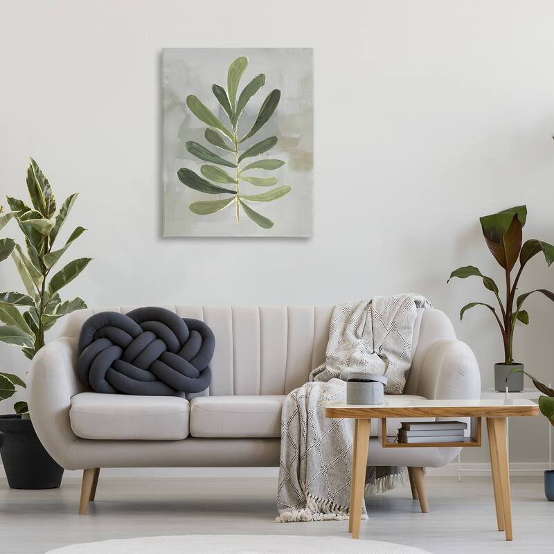 Stupell Single Green Leaf Branch Canvas Wall Art Design By Lanie Loreth