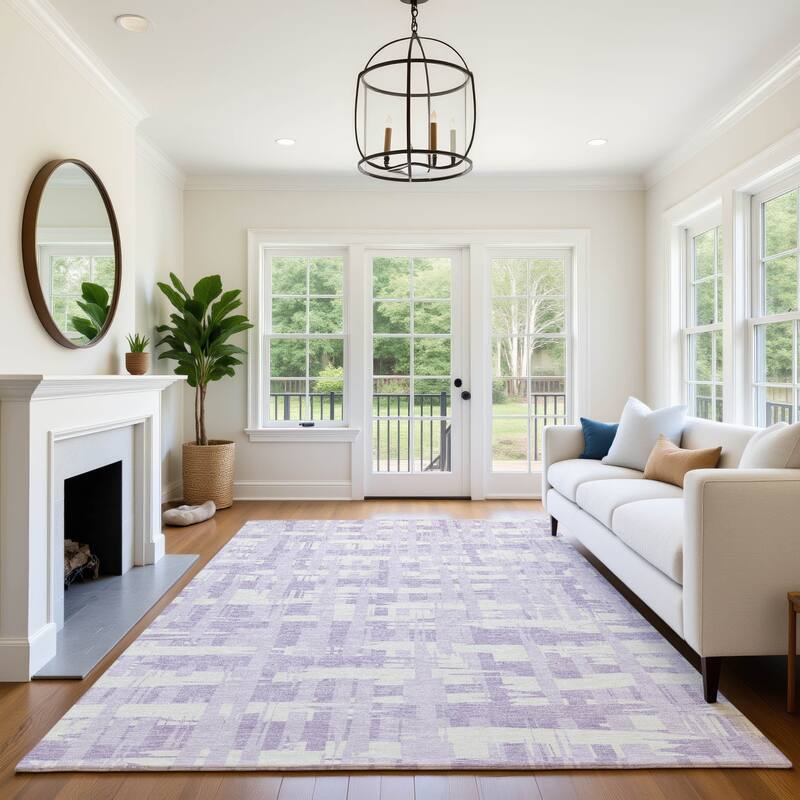 Premium Washable Super Soft Contemporary Plaid Mayfield Rug