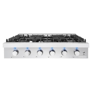36 in. Gas Cooktop in Stainless Steel with 6 Italian Made Burners