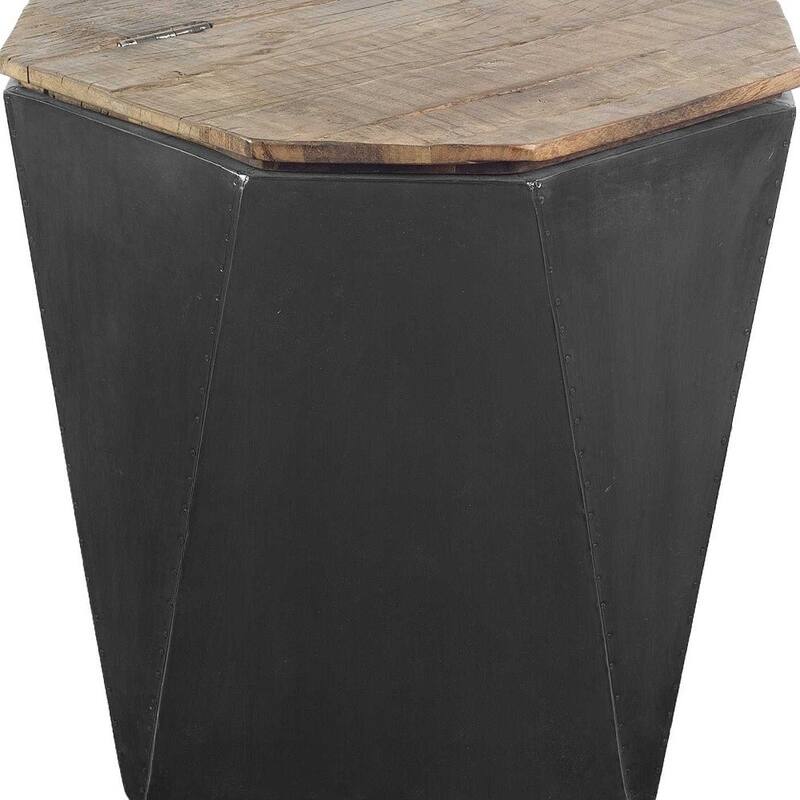 HomeRoots 21" Black Solid Wood End Table - 19.3' X '20.9' X '19.3