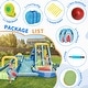 preview thumbnail 8 of 7, Oxford Cloth Shark Theme Dual Slide Inflatable Water Bounce Castle In Blue With Climbing Wall - N/A