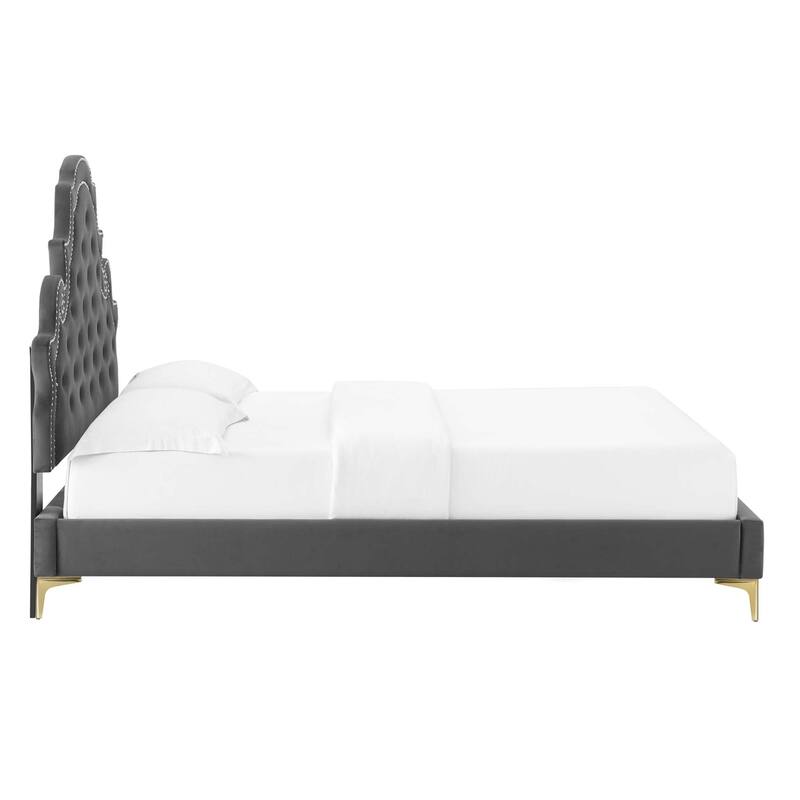 Gwyneth Tufted Performance Velvet Full Platform Bed