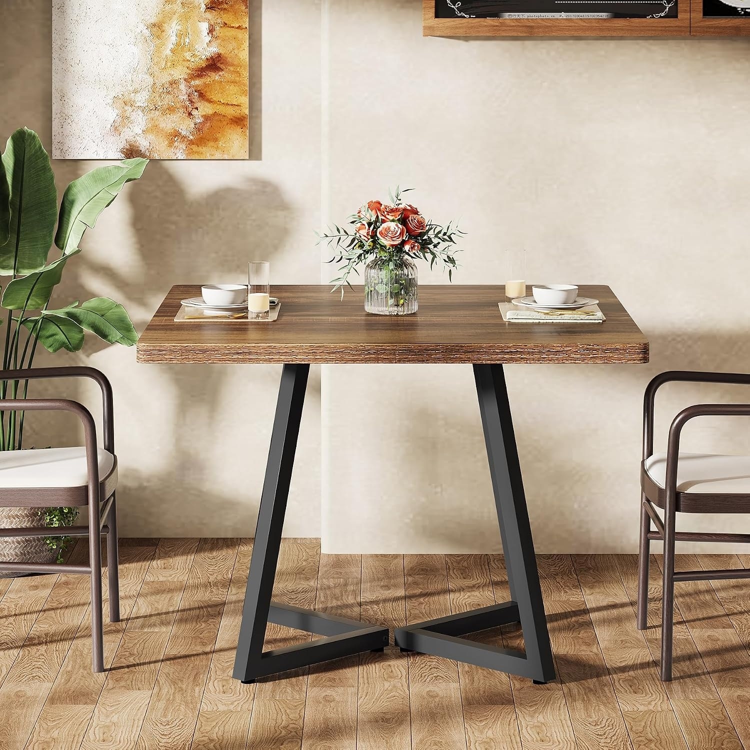 31.5-Inch Conference Table, Square Meeting Table for 2-4 People