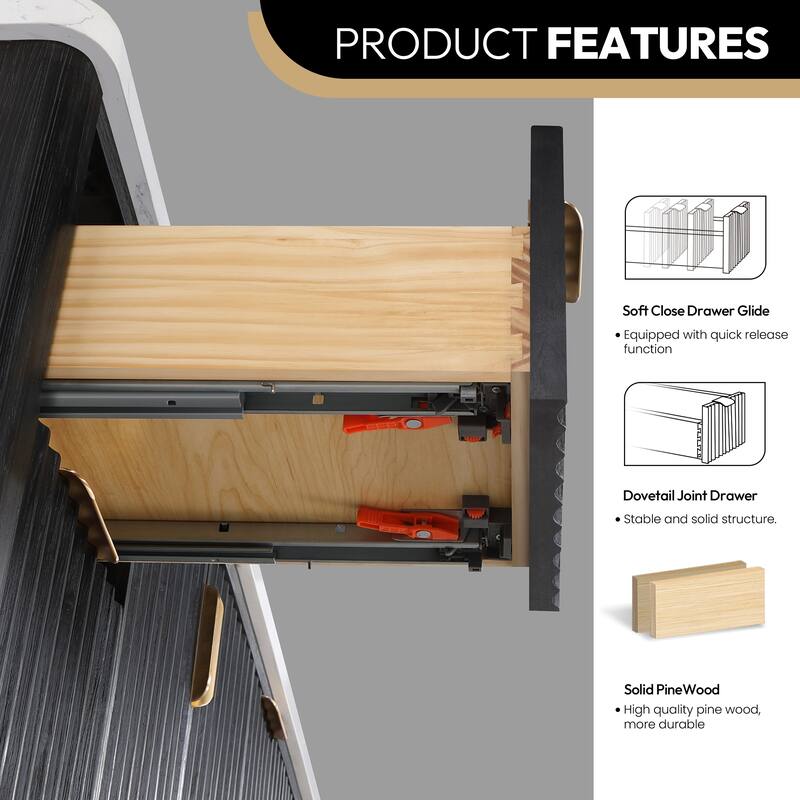 Cadiz Bath Vanity with Composite Stone Top and Mirror