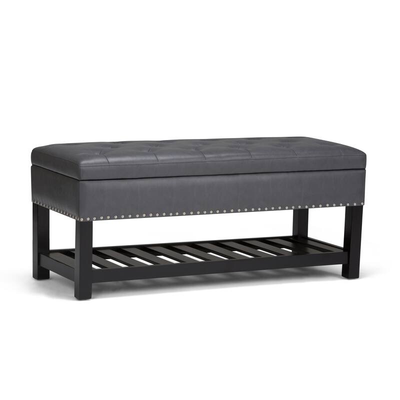 WYNDENHALL Riley 43 inch Wide Rectangle Ottoman Bench - 43 W x 17 D x 19 H - Grey