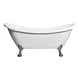 preview thumbnail 12 of 23, Daphne 59" & 69" Clawfoot Tub White or Black Acrylic Five Feet Colors 69" - White w/Brushed Nickel Feet