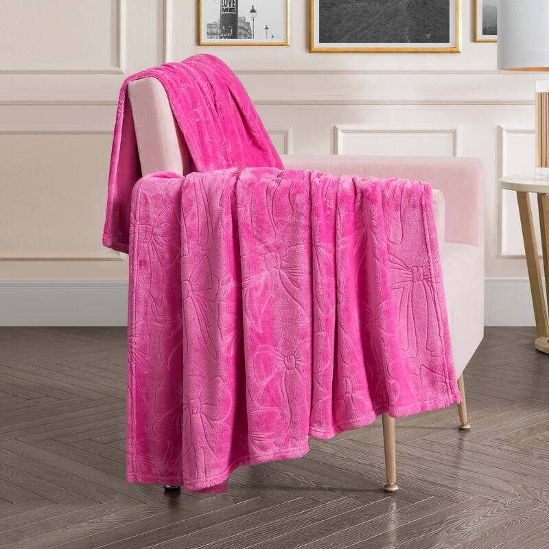 Juicy Couture 60"x70" Embossed Plush Throw Blankets