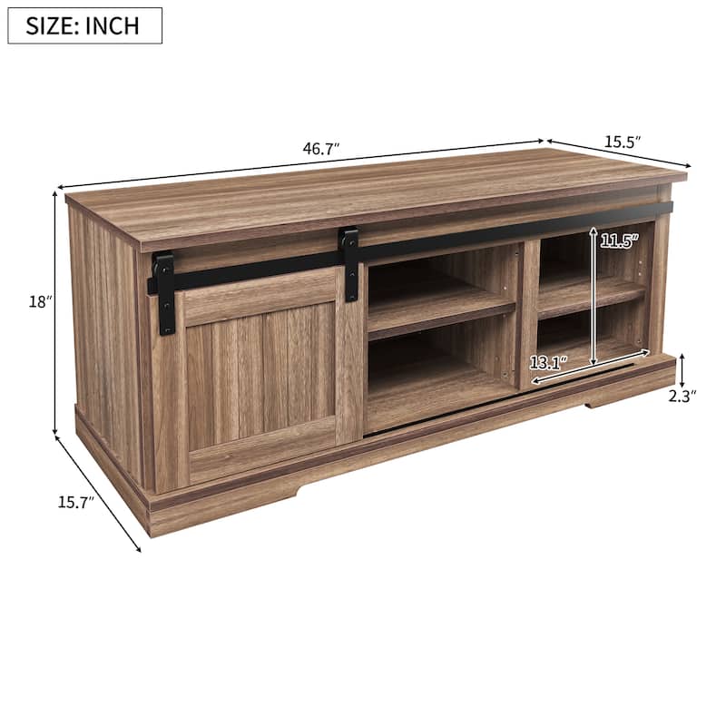 Storage Bench with a Sliding Door and Adjustable Shelf