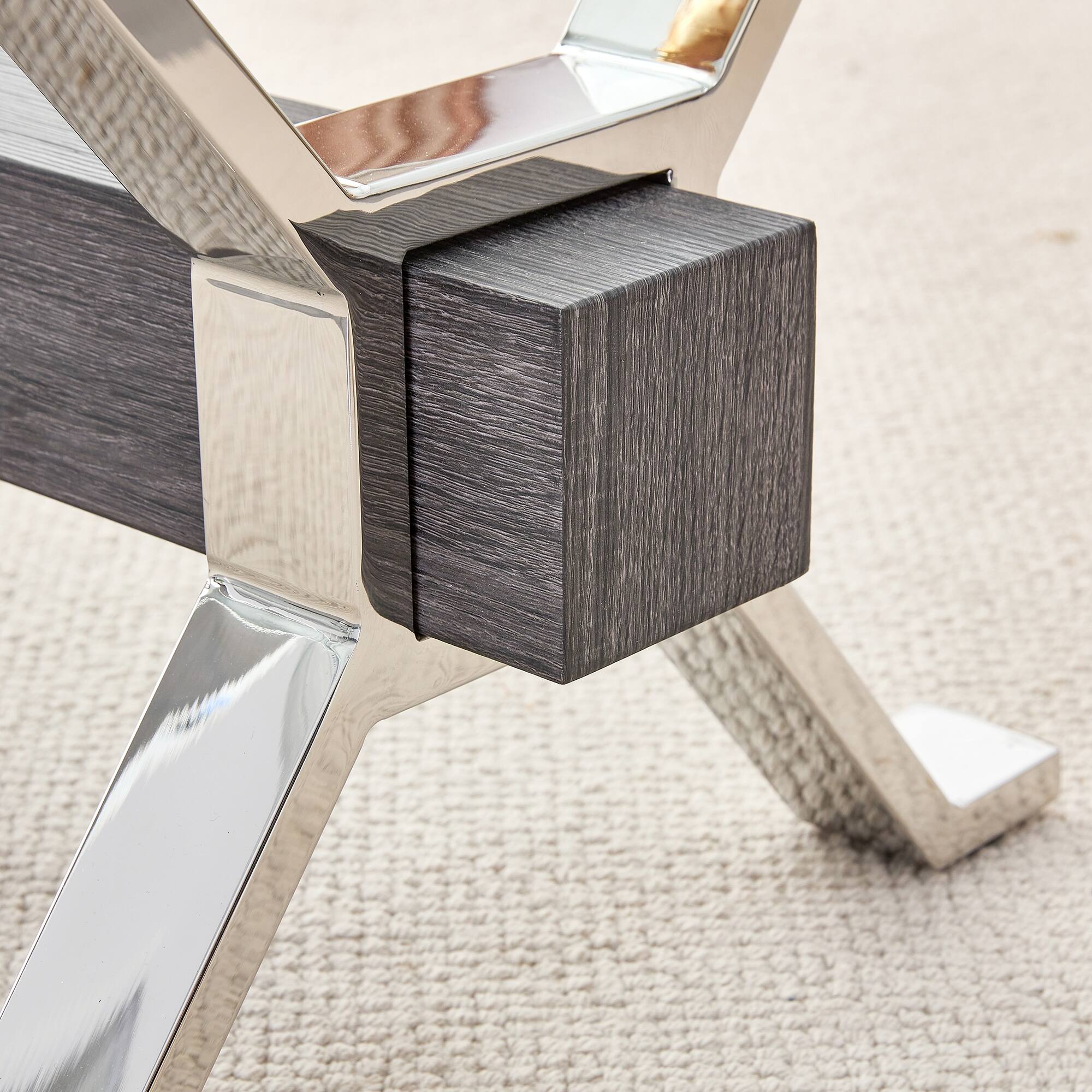 Contemporary Tempered Glass Coffee Table with Plating Metal Legs and