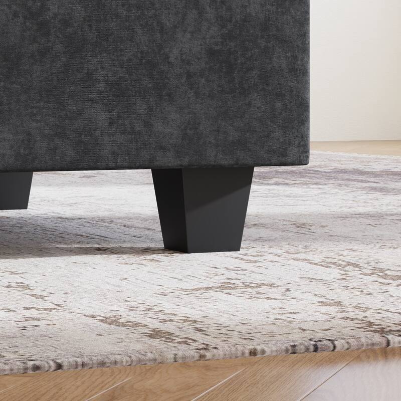 GDFStudio - Chenille L-Shaped 97" 5-Seater Sectional Sofa with Armrest Storage