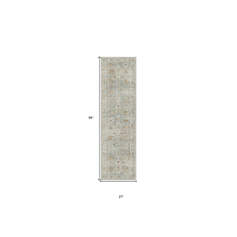 Niba Power Loomed Distressed with Fringe Area Rug By HomeRoots - 96' X '27' X '0.39
