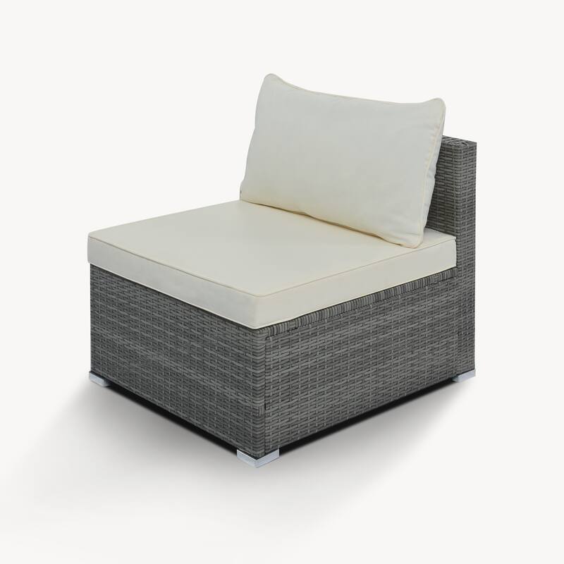 8-Pieces Outdoor Patio Furniture Sets, Garden Conversation Wicker Sofa Set with Cushions and Coffee Table, Sectional Sofa