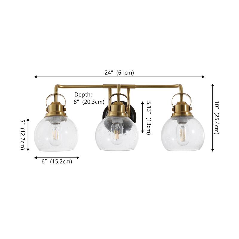 Bolha Metal/ Bubbled Glass Vanity Light, Chrome by JONATHAN Y