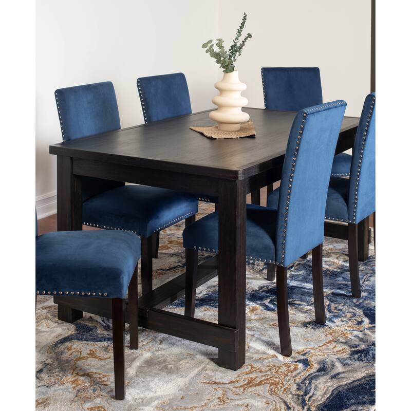 Roundhill Furniture Vanzo Contemporary 7-Piece Dining Set, Dining Table with 6 Stylish Chairs