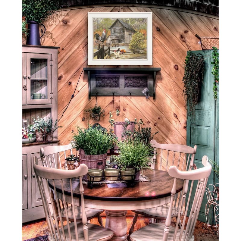 TrendyDecor4U Farmhouse "Down on the Farm I" Framed Print Wall Art by Ed Wargo - Multi-Color