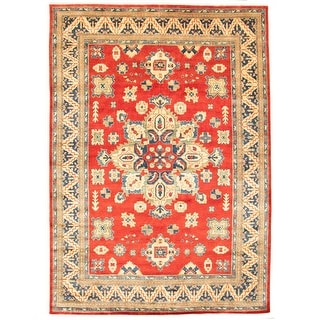 Bedroom Hand-Knotted Wool Rug 328815 eCarpet Gallery Large Area Rug for Living Room Finest Gazni Bordered Red Rug 7'11 x 12'0