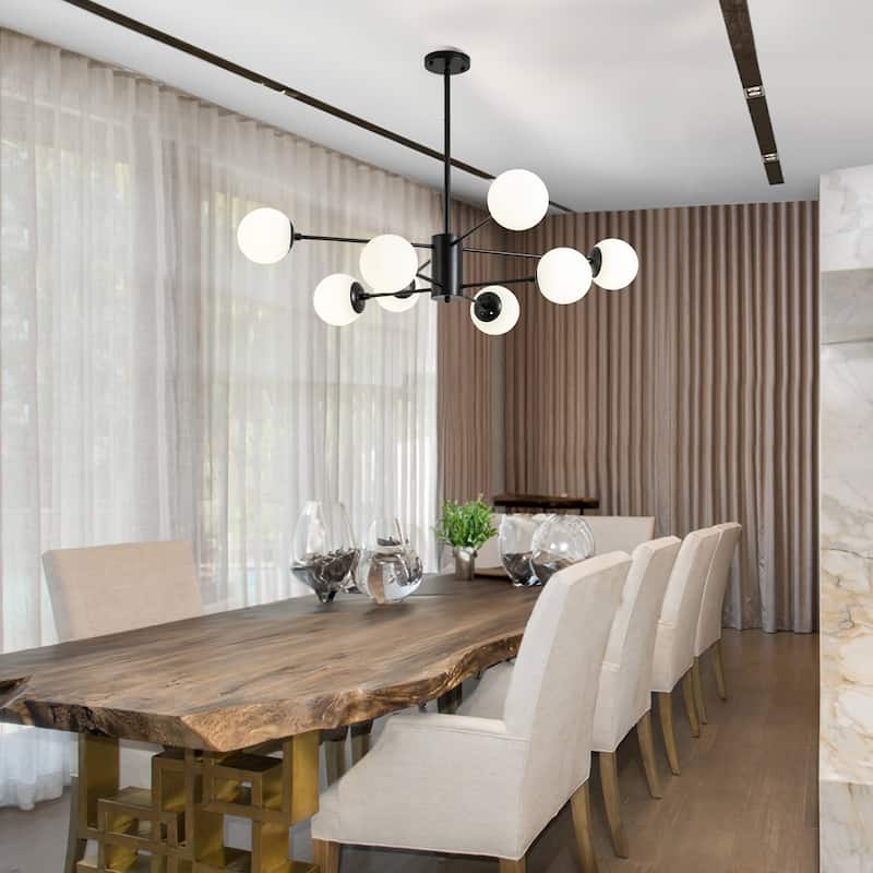 Mid-century Modern 8-light Glass Bubble Sputnik Chandelier
