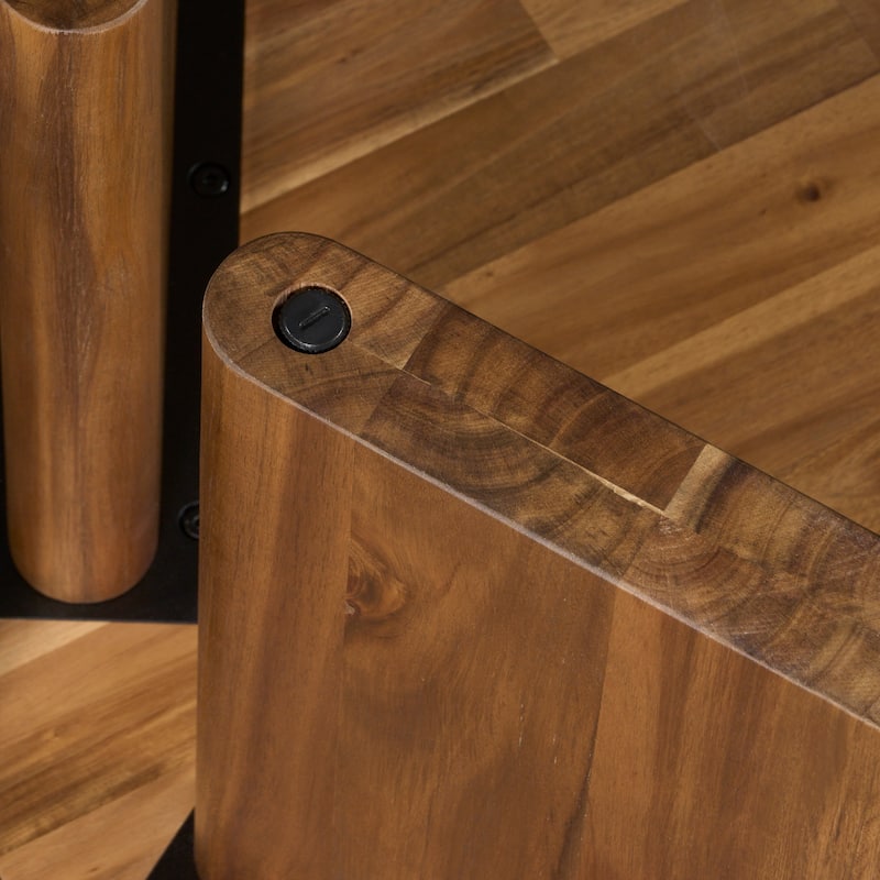 NPD Furniture Petrilio Round Acacia Wood Coffee or Side Table