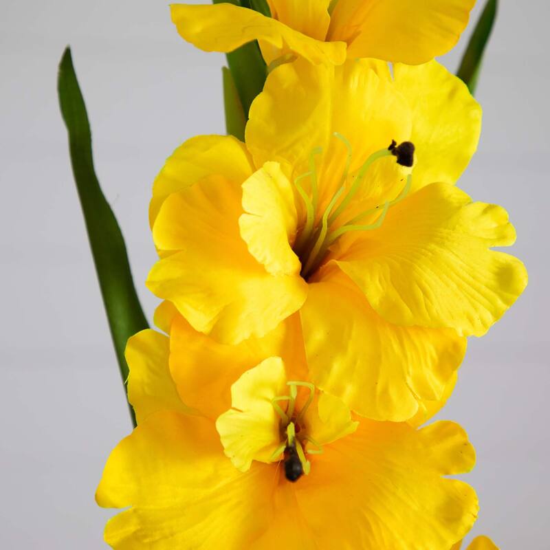 Gladiolus Floral Artificial Stem Sprays - 45" - Set of 3 - Yellow