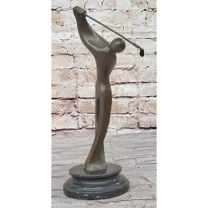 Signed Milo Abstract Tall Golfer Trophy Gift House Decor Golfing Golf Figure