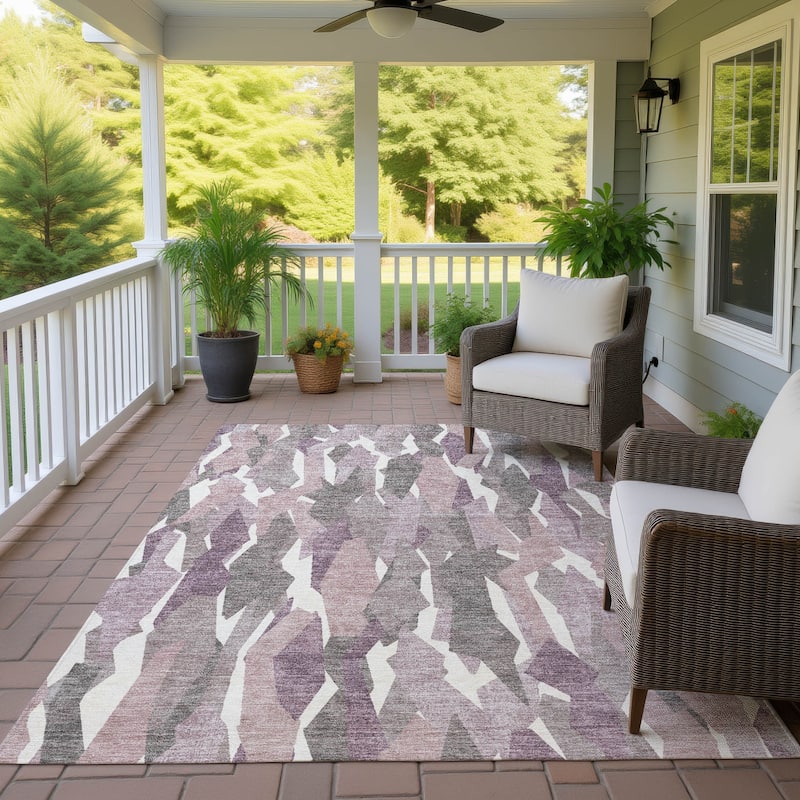 Machine Washable Indoor/ Outdoor Contemporary Dylan Chantille Rug