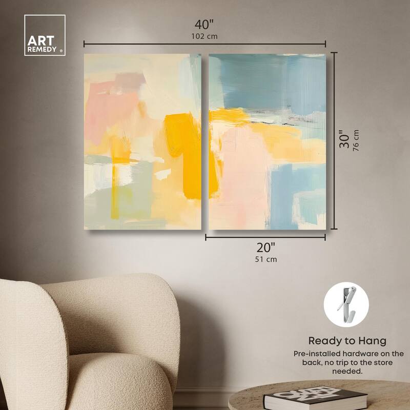 Ocean of Suns II Canvas Set of 2 by Art Remedy, Gallery Wrapped