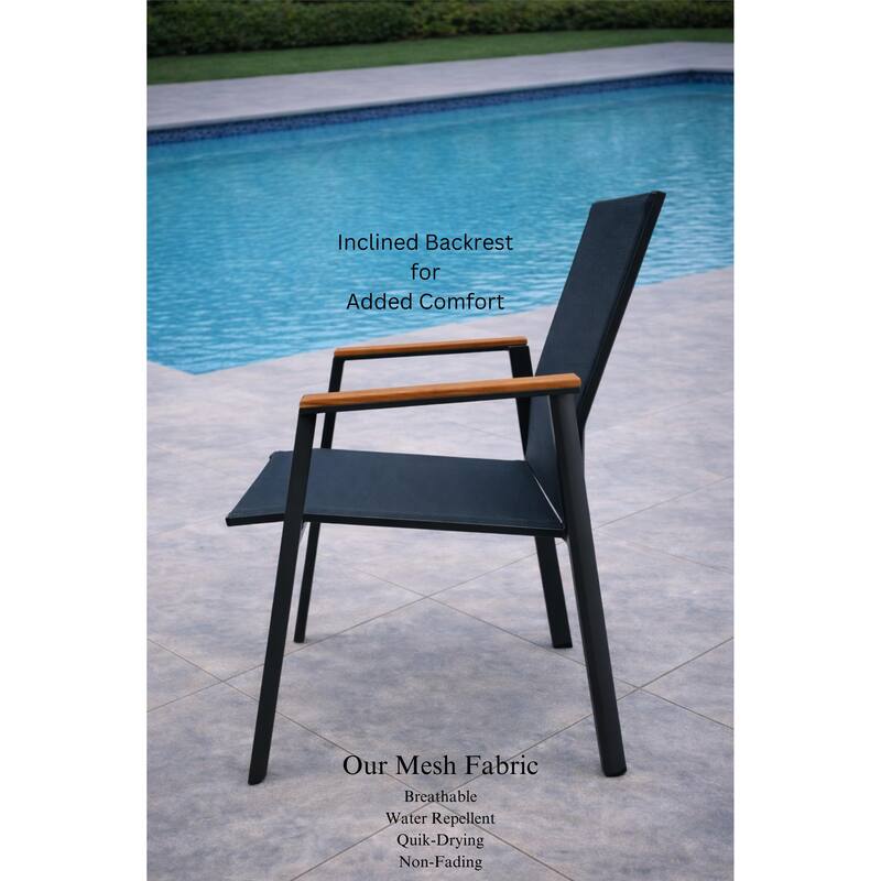 Bernini Dark Grey 9-Piece Aluminum Outdoor Dining Set with Sling Set in Smoke Grey - N/A