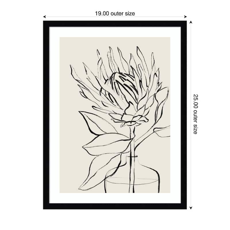 Kate and Laurel SB Protea Sketch No. 1 by Sara Berrenson Framed Wall Art Print