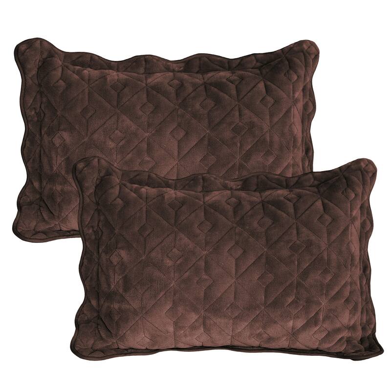 Serenta Diamond Flannel Quilted 4-piece Coverlet Set