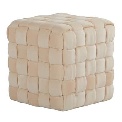Square Braided 16" Ottoman Comfortable choice, multiple functions, classic design, and cozy corners in Velvet by LumiSource