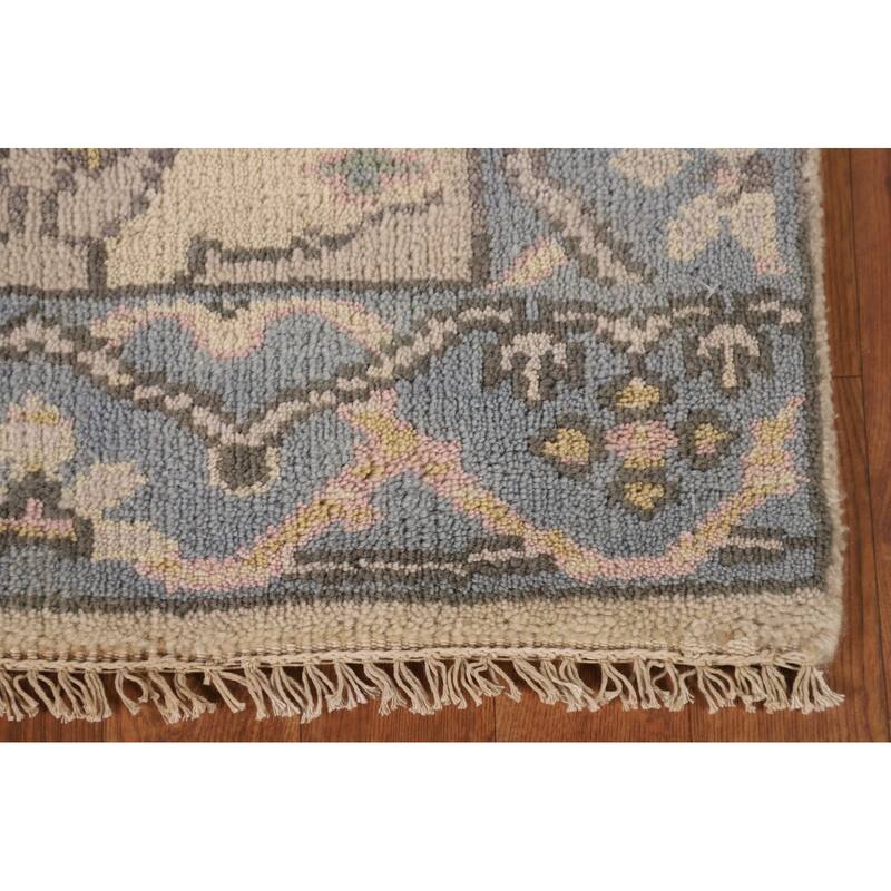 Earth Tone Oushak Oriental Runner Rug Handmade Wool Carpet - 2'3"x 10'1"