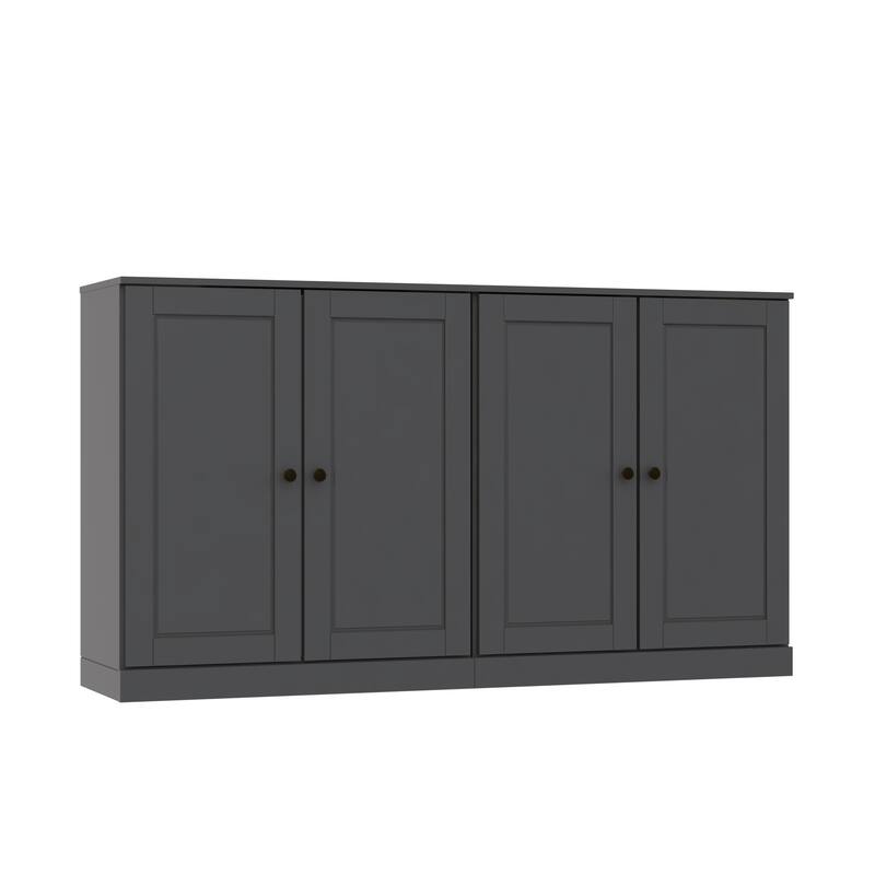 100% Solid Wood Sideboard with Glass or Solid Wood Doors by Palace Imports - 64" x 35.75"