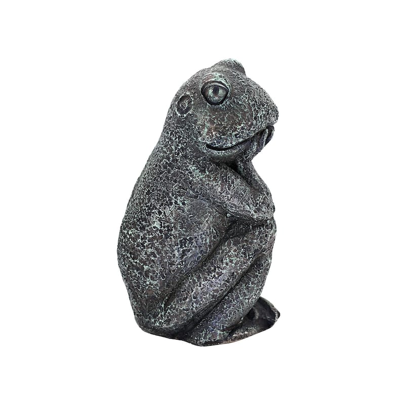 Thinking Frog Outdoor Garden Statue - 10.25"