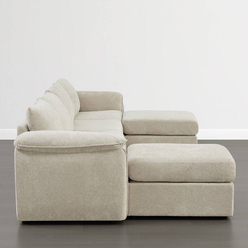 Spruce & Spring Modular Sectional Sofas with Optial Storage Console for Living Room