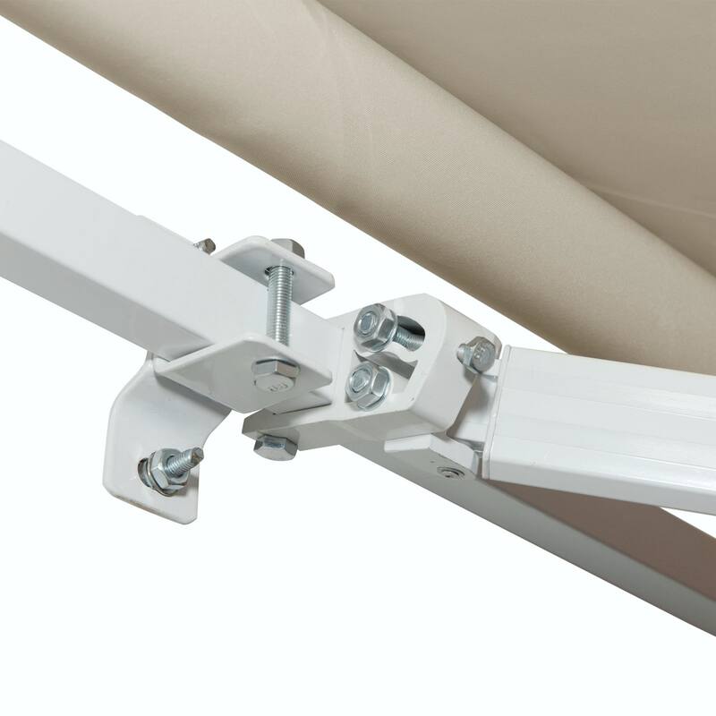 12' x 8' Retractable Awning Sun Shade Shelter with Manual Crank Handle, 280g/m² UV & Water-Resistant Fabric and Aluminum Frame