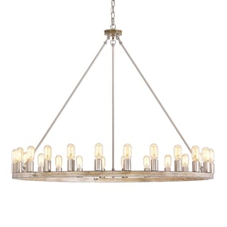 The Gray Barn Liam 48-inch Round Wagon Wheel 24-light Chandelier