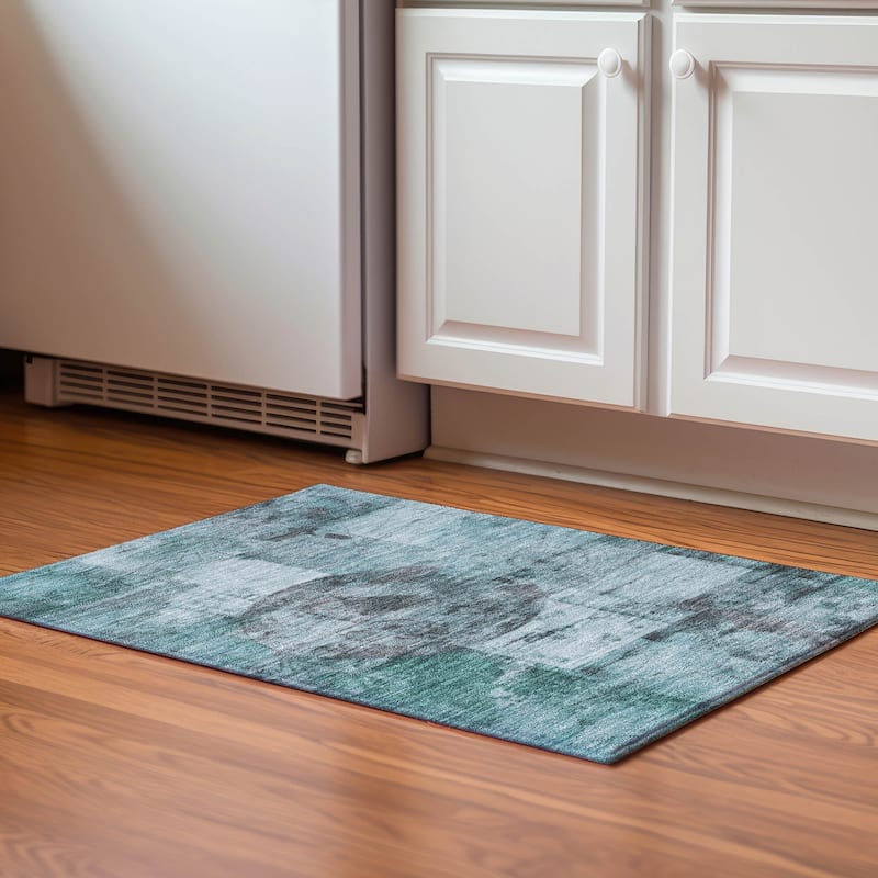 Premium Washable Super Soft Mayfield Rug - Teal - 1'8" x 2'6"