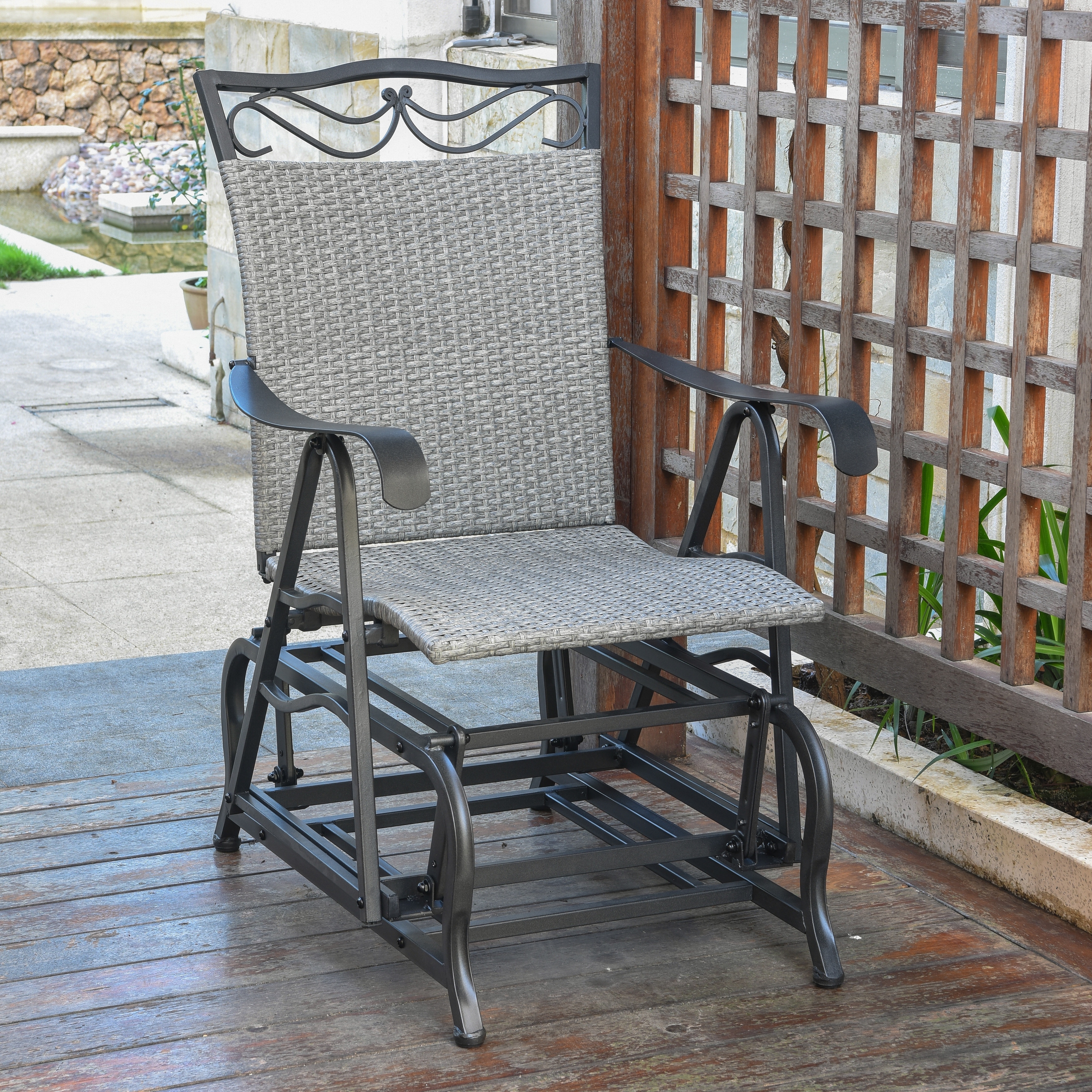 International caravan valencia resin wicker glider chair deals