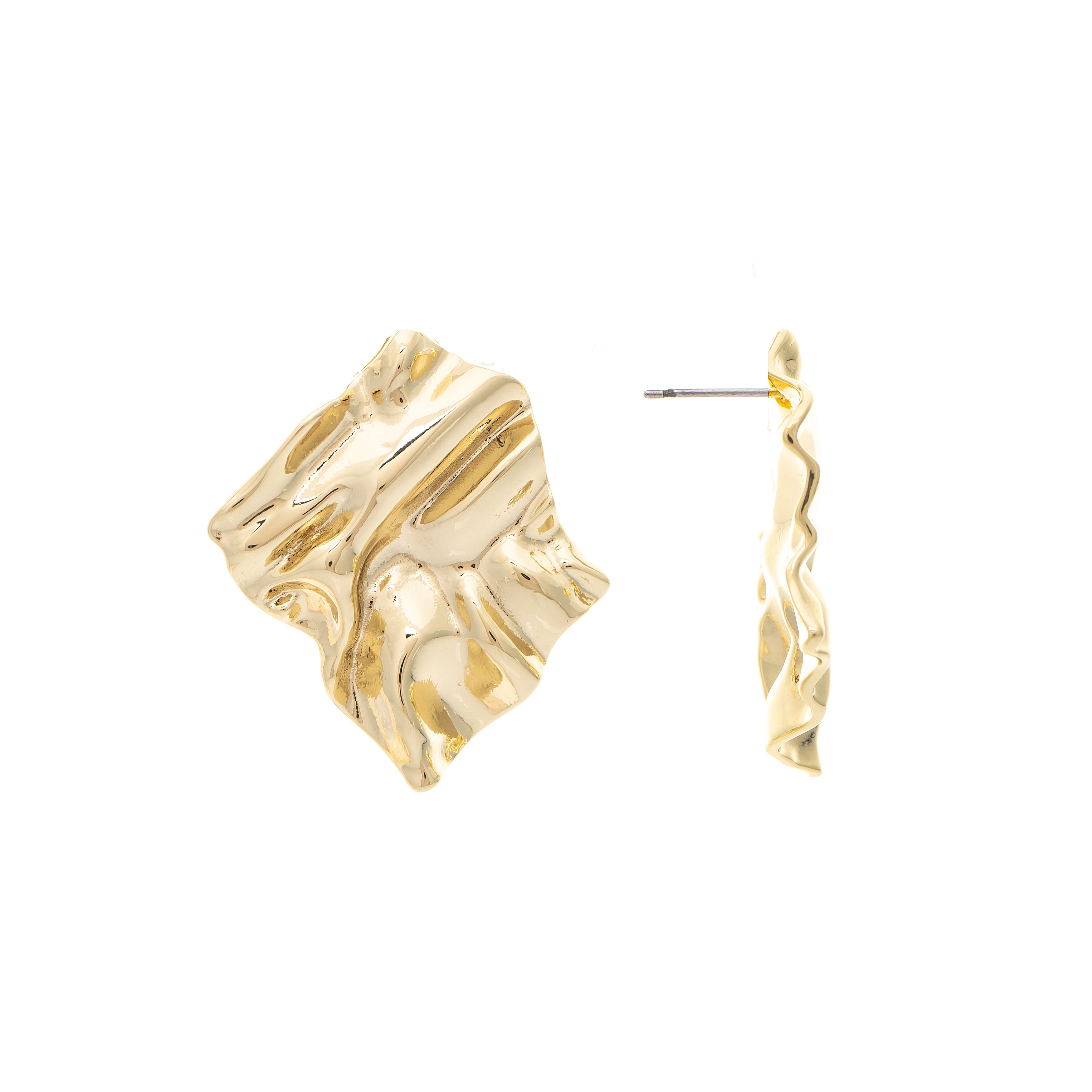 Rivka Friedman 18K Gold Plated Wavy Statement Earring - 1.25"