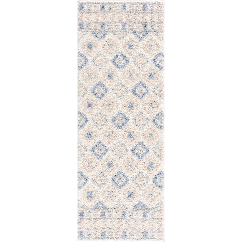 Tilos Moroccan Trellis Farmhouse Shag Area Rug