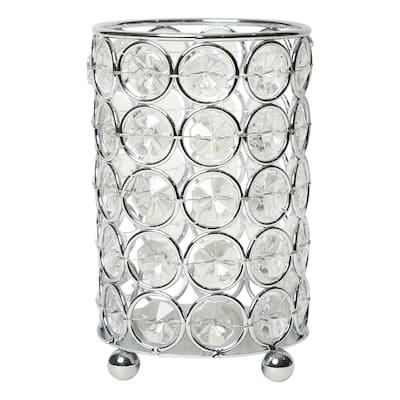 Ellipse Crystal Candle Holder - 5" - Clear