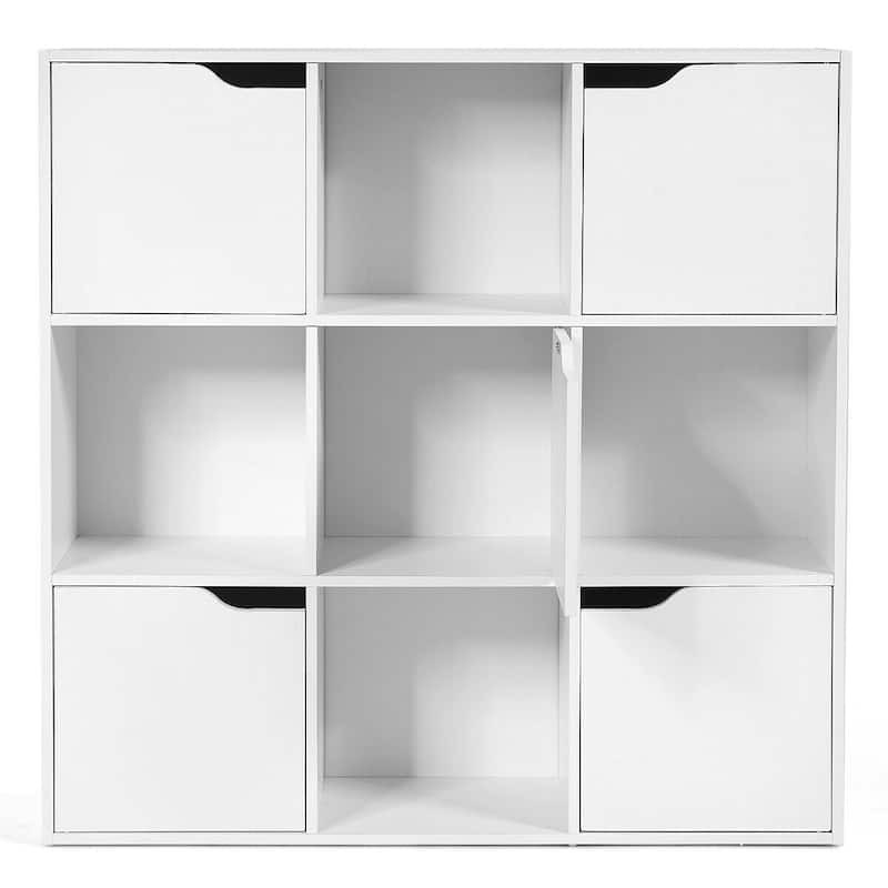 9 Cube Wooden Bookcase Freestanding Storage Shelf for Home Office