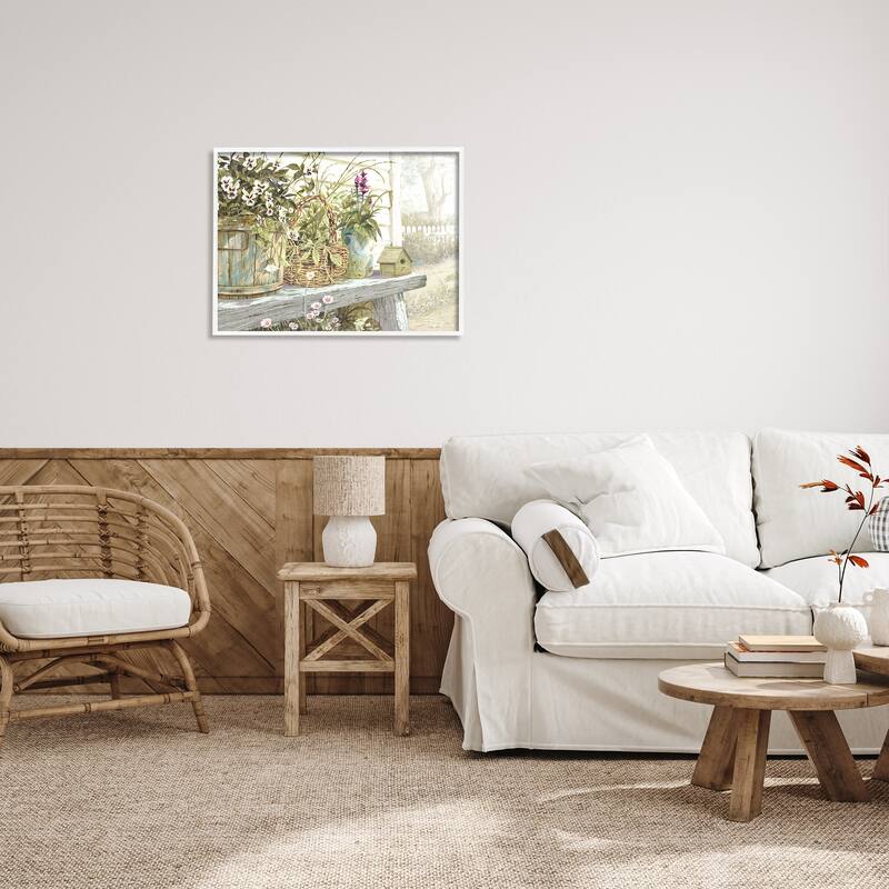 Stupell Cottage Garden Flowers Framed Giclee Art Design by Michael Humphries